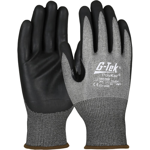 Gants r&eacute;sistant &agrave; la coupe G-Tek avec capacit&eacute; pour &eacute;cran tactile, Taille 2T-Grand, Calibre 18, Rev&ecirc;tement Mousse de nitrile, Enveloppe en PolyKor, ASTM ANSI niveau A4/EN 388 niveau D Nassau Supply