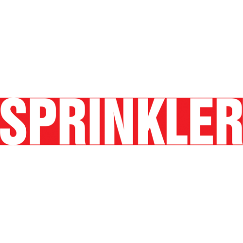 Marqueur de tuyau "Sprinkler", Autocollant, 1" h x 8" la, Blanc/rouge Nassau Supply