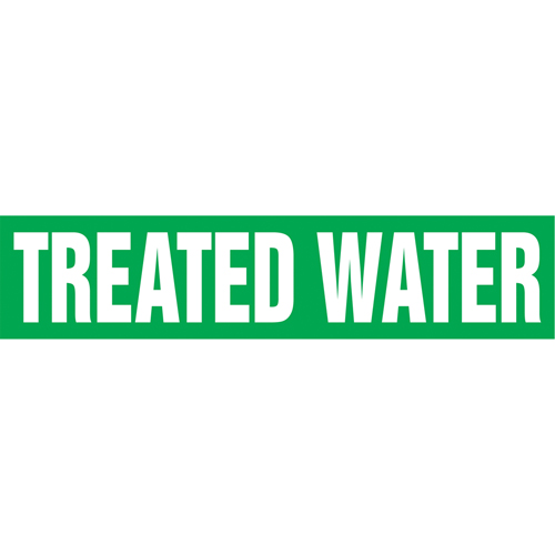 Marqueurs de tuyau "Tower Water Return", Autocollant, 4" h x 24" la, Blanc/vert Nassau Supply