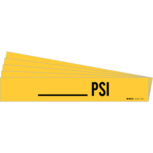 Marqueur de tuyau PSI, Autocollant, 2-1/4" h x 14" la, Noir sur jaune Nassau Supply