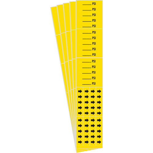 Marqueurs de tuyau PSI, Autocollant, 2-1/4" h x 2-3/4" la, Noir sur jaune Nassau Supply