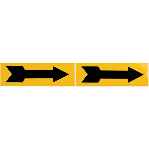 Marqueur de tuyau  Arrow, Autocollant, 2-1/4" h x 7" la, Noir sur jaune Nassau Supply
