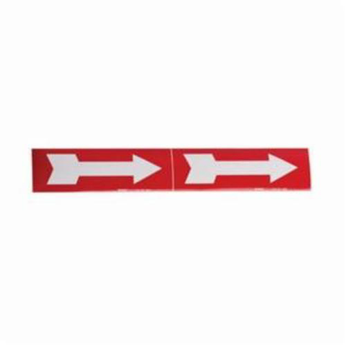 Marqueurs de tuyau avec fl&egrave;ches, Autocollant, 2-1/4" h x 7" la, Blanc/rouge Nassau Supply