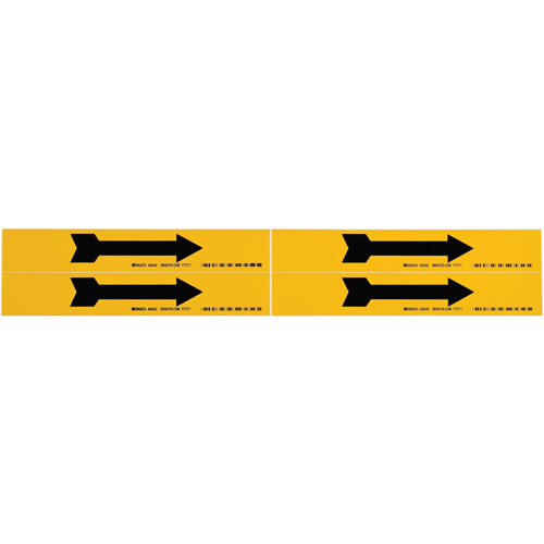 Marqueur de tuyau  Arrow, Autocollant, 1-1/8" h x 7" la, Noir sur jaune Nassau Supply