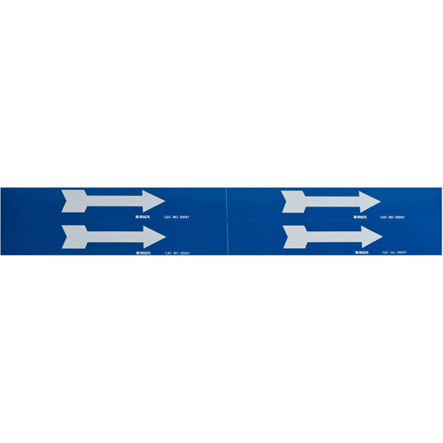 Marqueurs de tuyau avec fl&egrave;ches, Autocollant, 1-1/8" h x 7" la, Blanc/bleu Nassau Supply