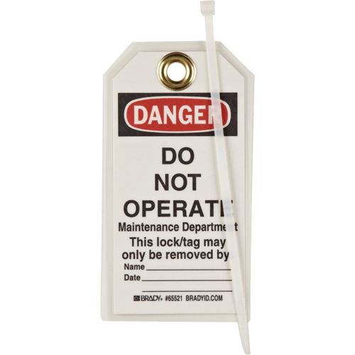 Lockout Tags, Plastic, 3" W x 5-1/2" H, English Nassau Supply