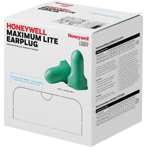 Bouchons d'oreilles en mousse &agrave; basse pression Maximum Lite de Howard Leight, Vrac - Boîte Nassau Supply