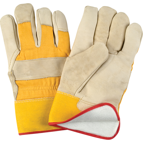 Abrasion-Resistant Winter-Lined Fitters Gloves, Large, Grain Cowhide Palm, Foam Fleece Inner Lining Nassau Supply