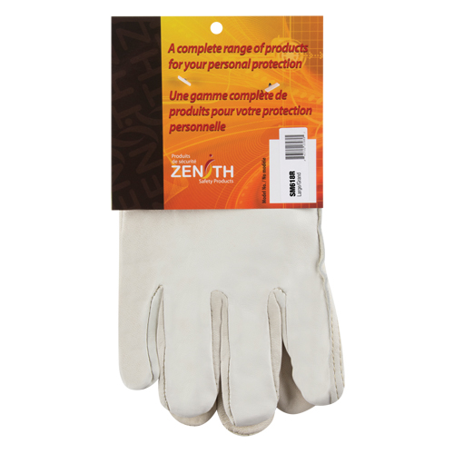 Winter-Lined Driver's Gloves, Large, Grain Cowhide Palm, Fleece Inner Lining Nassau Supply