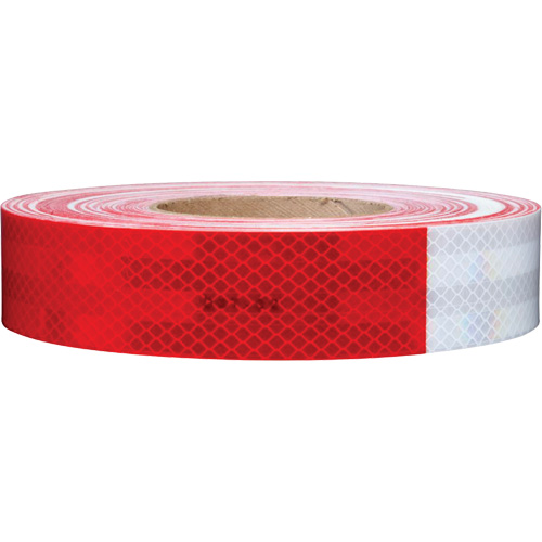 Mat&eacute;riaux de perceptibilit&eacute; 3M Scotchlite Diamond Grade s&eacute;rie 985, 2" la x 12" lo, Rouge & blanc Nassau Supply
