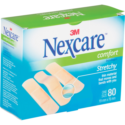 Nexcare Comfort Strips, Rectangular/Square, 3", Fabric, Sterile Nassau Supply
