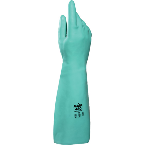 Ultranil 480 Z-Pattern Grip Gloves, Size Small/7, 18" L, Nitrile, 22-mil Nassau Supply