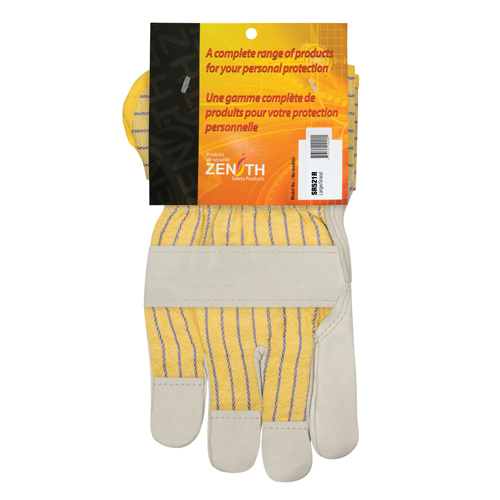 Winter-Lined Patch-Palm Fitters Gloves, Large, Grain Cowhide Palm, Cotton Fleece Inner Lining Nassau Supply