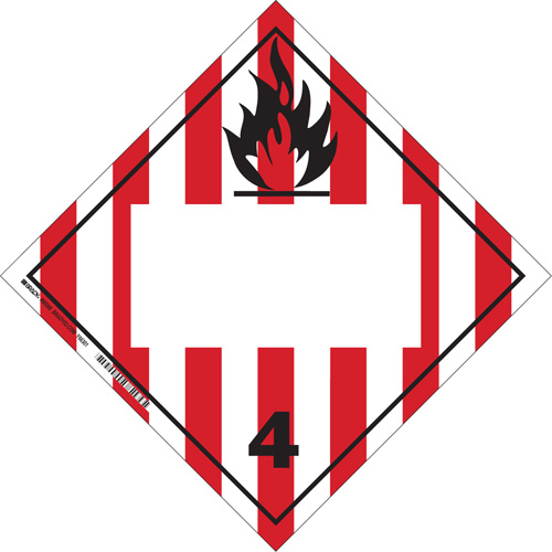 Flammable Solids TDG Placard, Adhesive Vinyl Nassau Supply