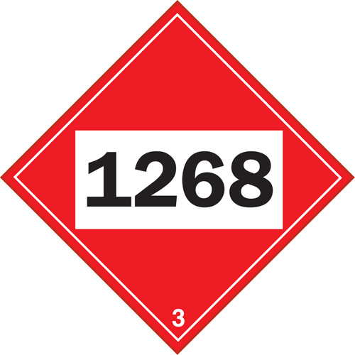 1268 Petroleum Distillates TDG Placard, Plastic Nassau Supply