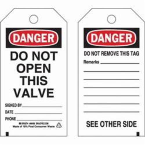 Self-Laminating Safety Tags, Polyester, 3" W x 5-3/4" H, English Nassau Supply