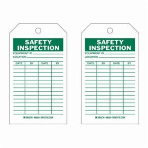 &eacute;tiquettes d'inspection de s&eacute;curit&eacute;, Polyester, 4" la x 7" h, Anglais Nassau Supply