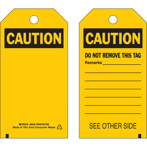 Self-Laminating Safety Tags, Polyester, 4" W x 7" H, English Nassau Supply