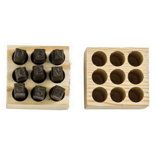 Jeux de tampons num&eacute;rot&eacute;s en acier, # 4/6/3/2/1/8/9/7/5, 1/4" Nassau Supply