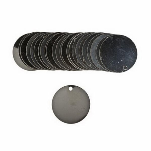 &eacute;tiquettes vierges inscriptibles pour vannes, Acier inoxydable, 1,5" dia. Nassau Supply