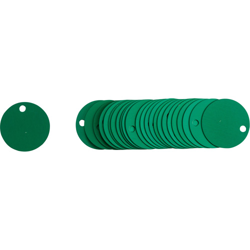 &eacute;tiquettes rondes vierges pour vannes, Aluminium, 2" dia. Nassau Supply