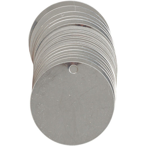 Blank Write-On Valve Tags, Stainless Steel, 2" dia Nassau Supply