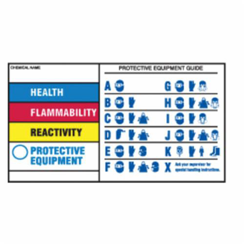Protective Equipment Labels, Polyester, Sheet, 7" L x 4" W Nassau Supply