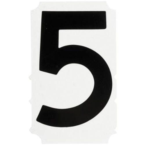 Quick-Align&reg; Individual Gothic Number and Letter Labels, 5, 4" H, Black Nassau Supply