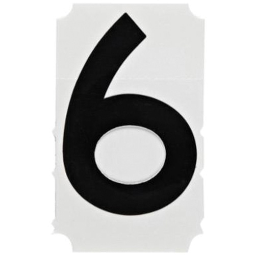 Quick-Align&reg; Individual Gothic Number and Letter Labels, 6, 4" H, Black Nassau Supply