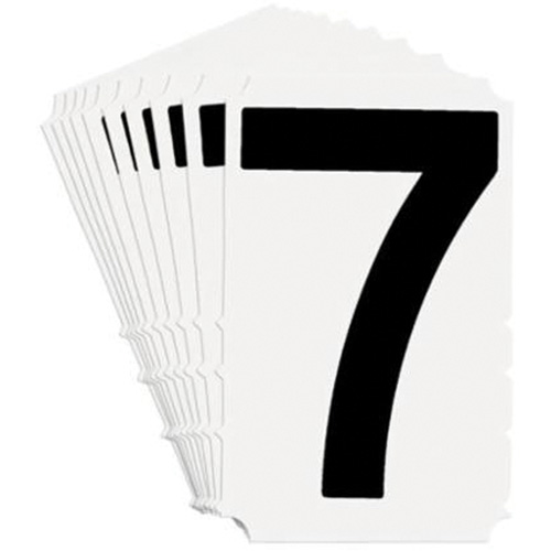 Quick-Align&reg; Individual Gothic Number & Letter Labels, 7, 4" H, Black on White Nassau Supply