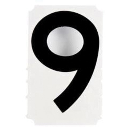 Quick-Align&reg; Individual Gothic Number and Letter Labels, 9, 4" H, Black Nassau Supply