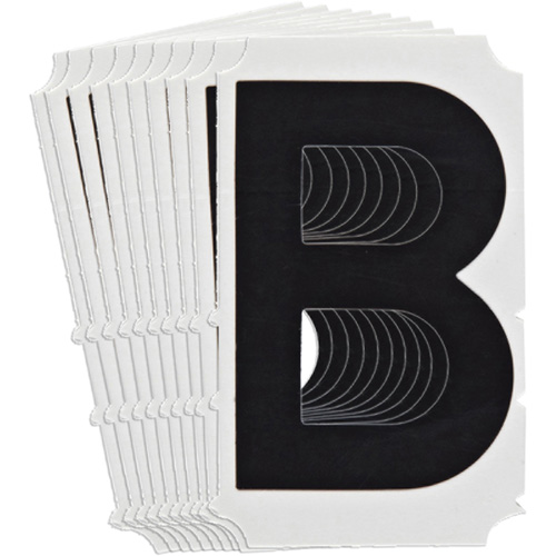 Quick-Align&reg; Individual Gothic Number and Letter Labels, B, 4" H, Black Nassau Supply