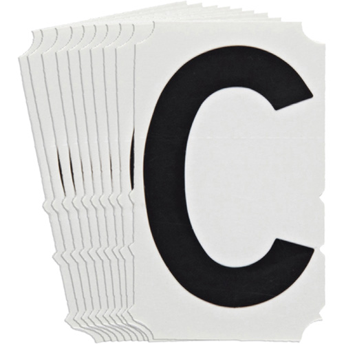 Quick-Align&reg; Individual Gothic Number and Letter Labels, C, 4" H, Black Nassau Supply