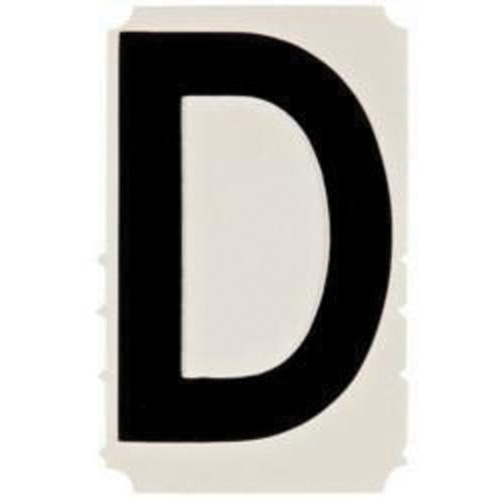 Quick-Align&reg; Individual Gothic Number and Letter Labels, D, 4" H, Black Nassau Supply