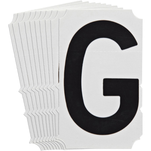 Quick-Align&reg; Individual Gothic Number and Letter Labels, G, 4" H, Black Nassau Supply