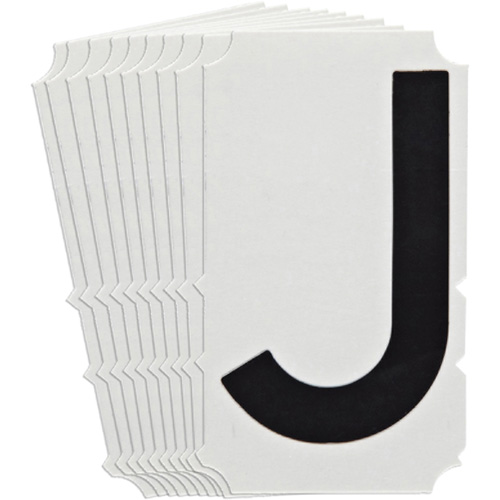 Quick-Align&reg;Individual Gothic Number and Letter Labels, J, 4" H, Black Nassau Supply