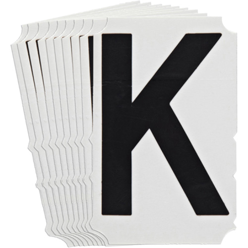 Quick-Align&reg;Individual Gothic Number and Letter Labels, K, 4" H, Black Nassau Supply