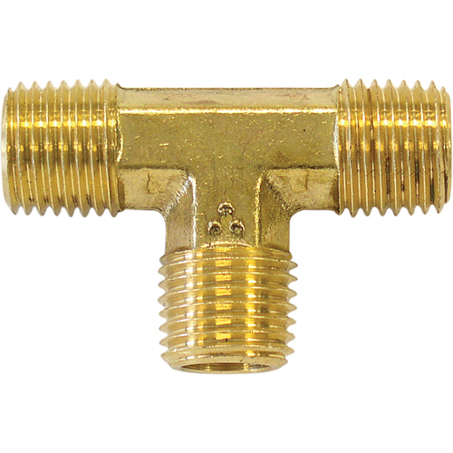 Male Pipe Tee, Brass, 1/8" Nassau Supply