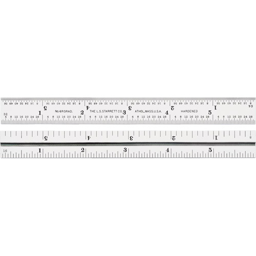 Junior Combination Squares, 6" L, 8/100" Graduations, Steel, Satin Nassau Supply