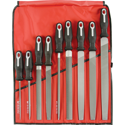 Jeux de 9 limes ergonomiques, 9 pi&egrave;ces Nassau Supply