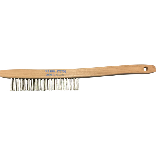 Curved-Handle Scratch Brushes, Stainless Steel, 3 x 19 Wire Rows, 14" Long Nassau Supply