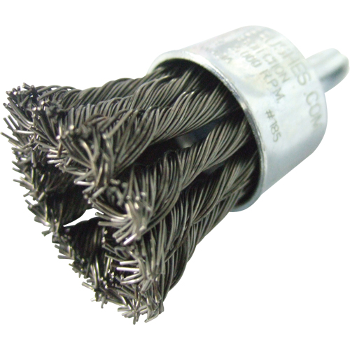 Knotted Wire End Brushes, 1" Dia., 0.020" Wire Dia., 1/4" Shank Nassau Supply