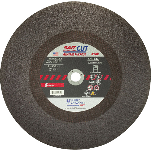 Scie &agrave; tronçonner C24R, 12" x 1/8", Arbre de 1", Type 1, Oxyde d'aluminium, 5100 Tr/min Nassau Supply