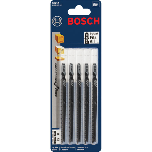 Lame de scie sauteuse, Acier &agrave; haute teneur en carbone, Tige en T, 4-5/8" lo, 8-12 dents par pouce Nassau Supply