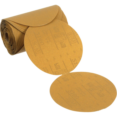 Disque abrasif dor&eacute; en rouleau Stikit, 6" dia., Grain P120, Oxyde d'aluminium Nassau Supply