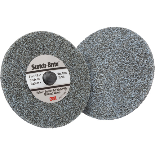 Roloc Deburr & Finish Pro TR Unitized Wheel, 3" x 1/8", Medium Grit, Ceramic Nassau Supply