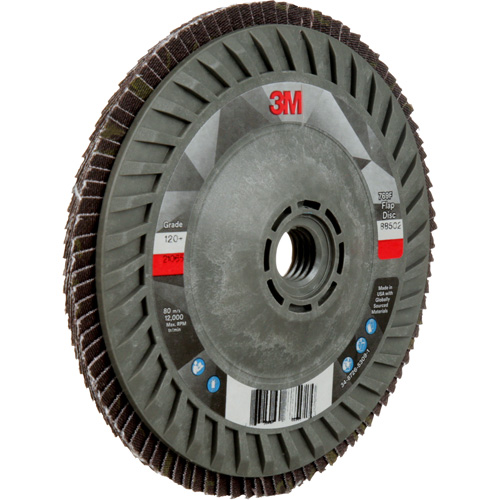Disque &agrave; lamelles &agrave; changement rapide 769F, 5" x 5/8"-11, Type 27, Grain 120+, C&eacute;ramique Nassau Supply
