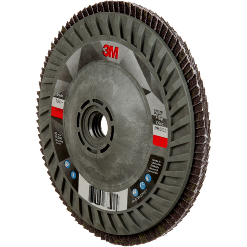 Disque &agrave; lamelles &agrave; changement rapide 769F, 5" x 5/8"-11, Type 27, Grain 120+, C&eacute;ramique Nassau Supply