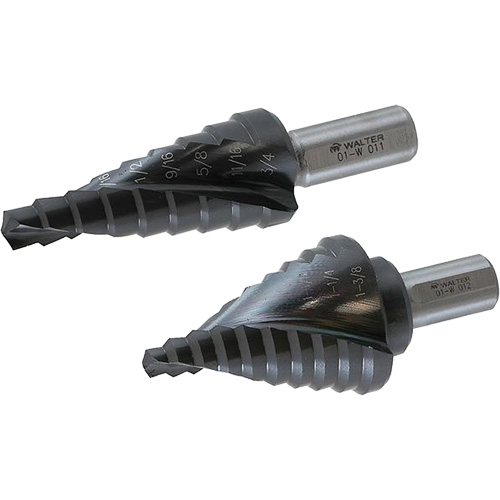 Multi-Step Step Drill Bit, 1/4" - 1" , Titanium Nassau Supply
