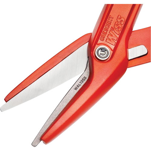 Cisaille d'&eacute;tain en aluminium dentel&eacute; de 13" avec poign&eacute;e tremp&eacute;e, Longueur de coupe de 3", Coupe Droit Nassau Supply